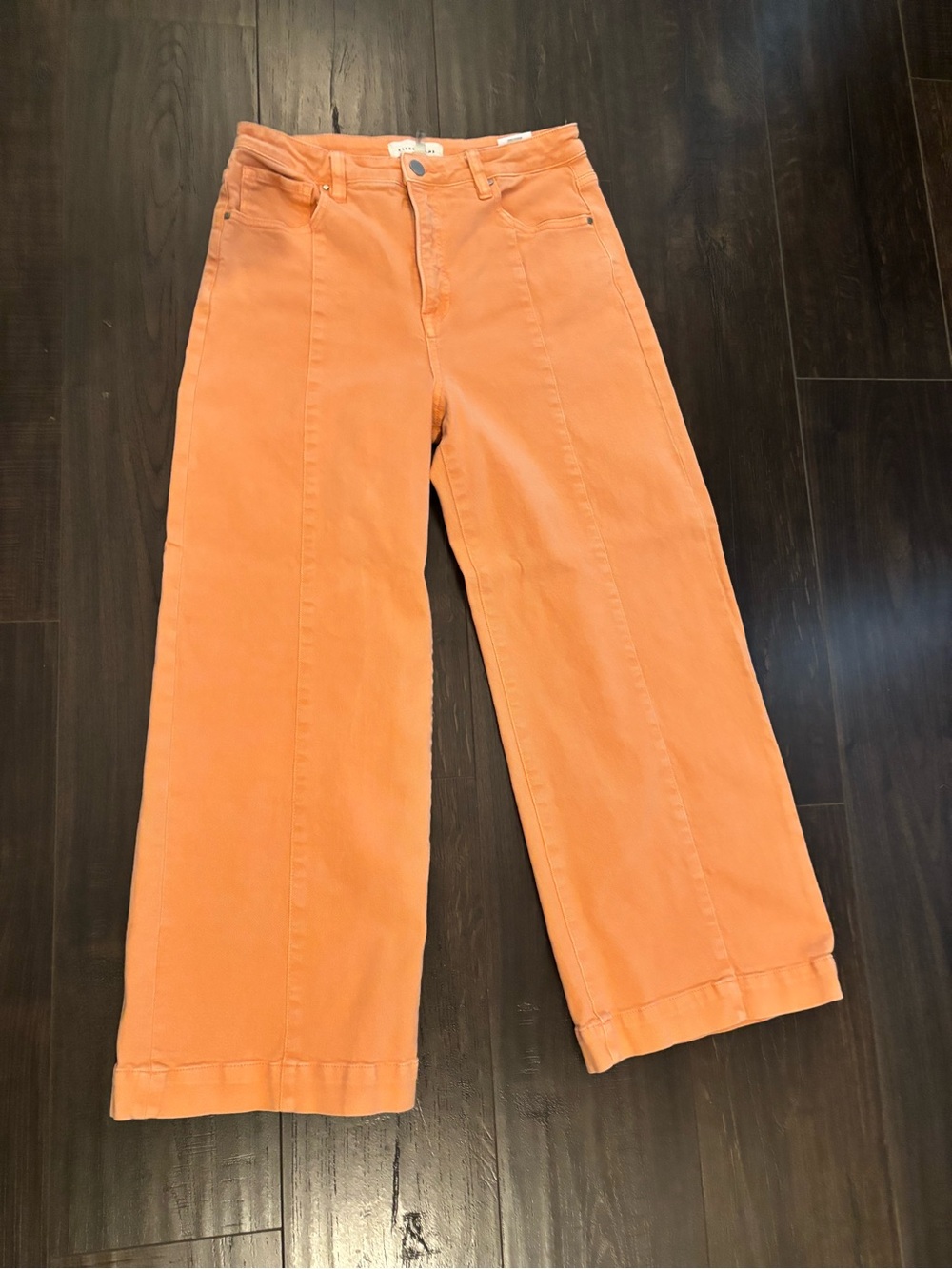High-Rise Wide-Leg Jeans in Vibrant Orange